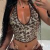 Реколта леопардов печат корсет